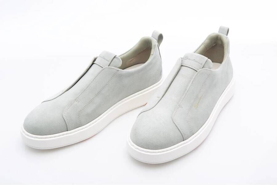 Santoni Sportieve Slip-On Sneaker Bianco Arancio Gray Heren