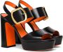 Santoni Stijlvolle Leren Hoge Hak Sandaal Black Dames - Thumbnail 2