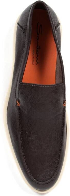 Santoni Stijlvolle Loafers voor Mannen Brown Heren