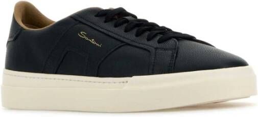 Santoni Stijlvolle Navy Blue Leren Sneakers