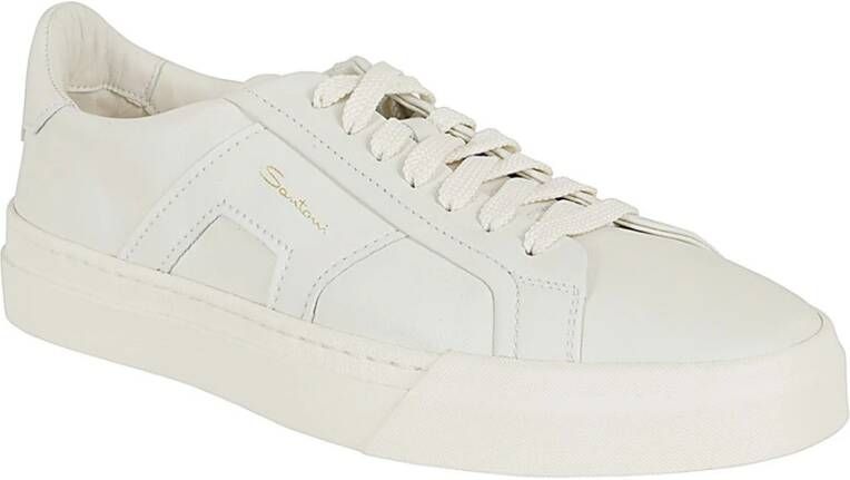Santoni Stijlvolle Sneakers voor Mannen White Heren
