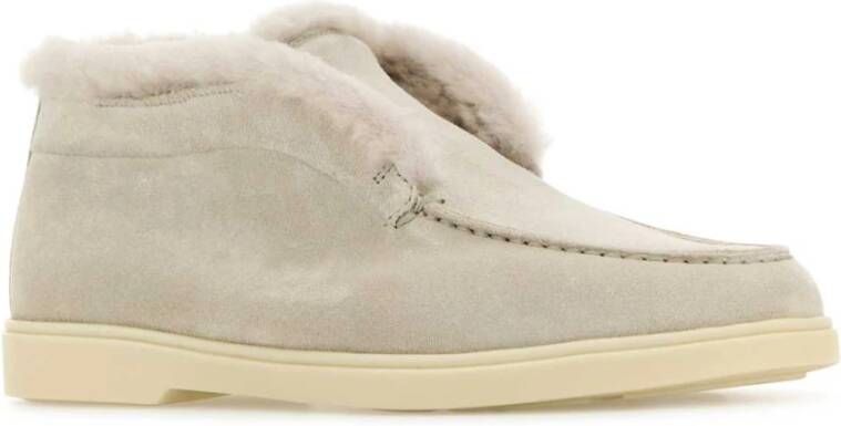 Santoni Suede Krijt Enkellaarzen