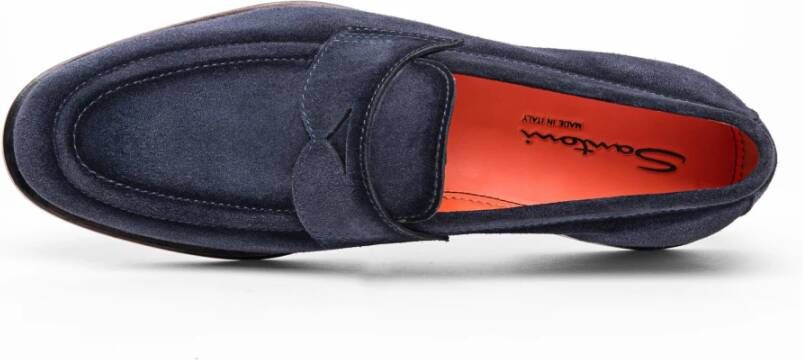 Santoni Suède Loafer voor Heren Brown Heren