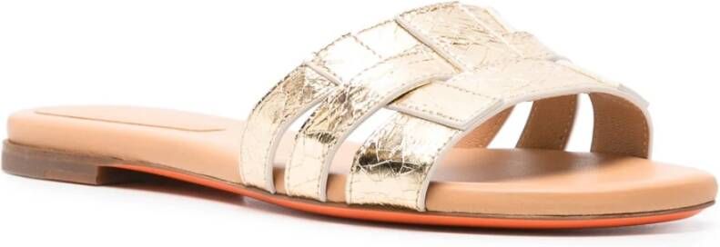 Santoni Suède Leren Slides Beige Dames
