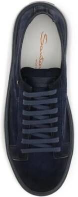 Santoni Suède Low-Top Sneakers met Leren Accenten