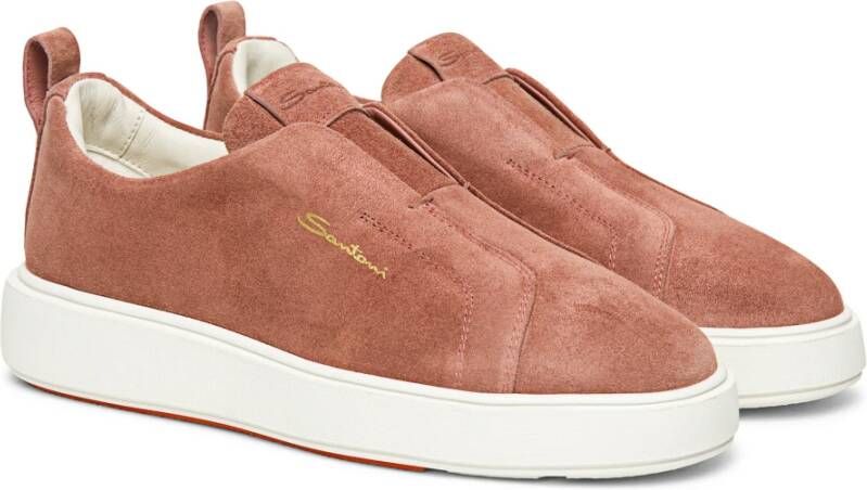 Santoni Suede Slip-On Sneaker
