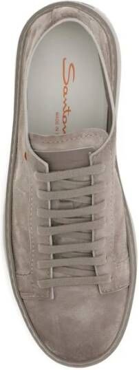 Santoni Suède Sneakers met Dubbele Gespdecoratie