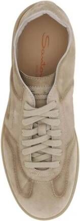 Santoni Suède Veterschoenen Sneakers met Platte Zool