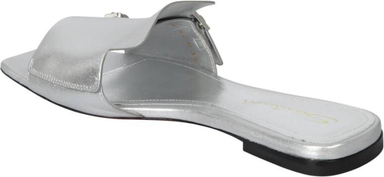 Santoni Stijlvolle leren slipper sandalen Grijs Dames