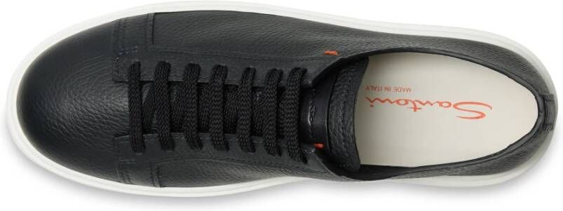 Santoni Tumbled Leather Sneakers