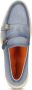 Santoni Velours Dubbele Monkstraps Rubberen Zool Italië Blue Heren - Thumbnail 5