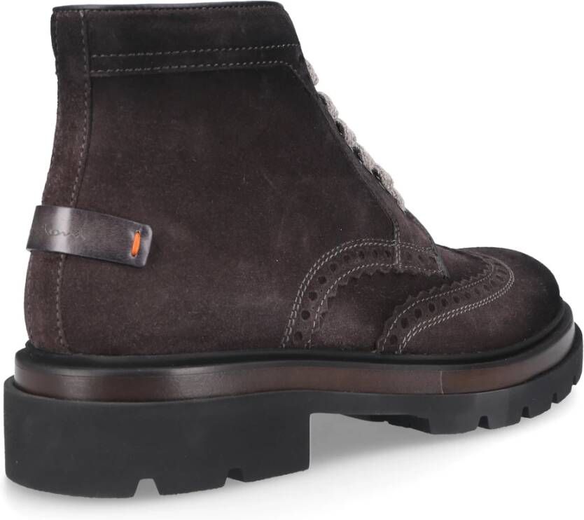 Santoni Velours Enkellaarzen 17684 Grijs Heren