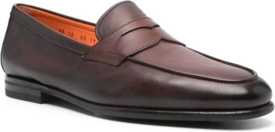 Santoni Vintage Bruine Suède Loafers Brown Heren