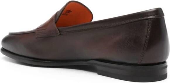 Santoni Vintage Bruine Suède Loafers Brown Heren