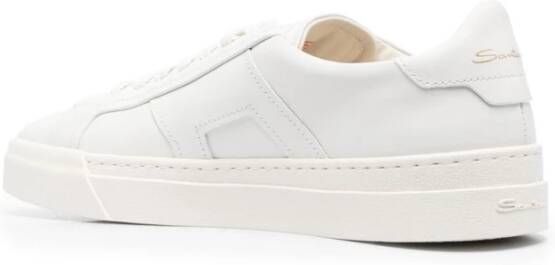 Santoni Witte lage sneakers met dubbele gespdetail White Heren