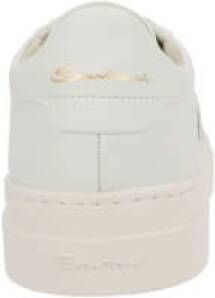 Santoni Witte lage sneakers met dubbele gespdetail White Heren