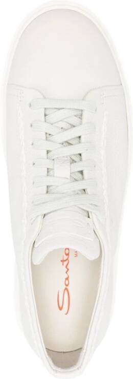 Santoni Witte leren casual sneakers