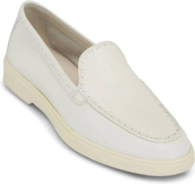 Santoni Witte leren instaploafers