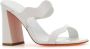 Santoni Witte leren muiltjes met 8 5 cm hak - Thumbnail 2