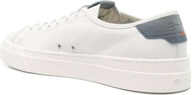 Santoni Witte Leren Sneaker
