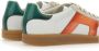 Santoni Witte leren sneakers met suède inzetstukken - Thumbnail 2