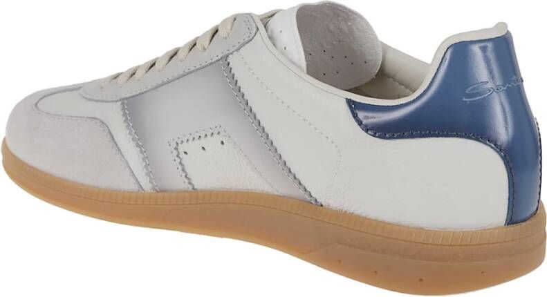 Santoni Witte Leren Sneakers Stijlvol Comfortabel