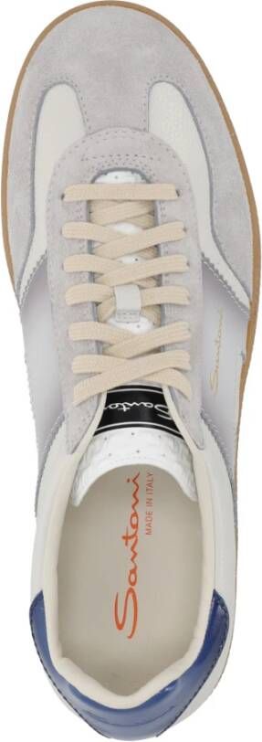 Santoni Witte Olympische Sneak Platte Schoenen