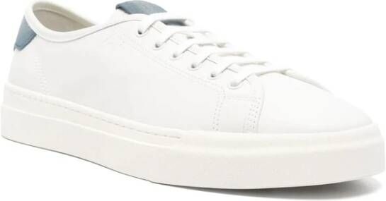 Santoni Witte Vetersneaker met Logopatch
