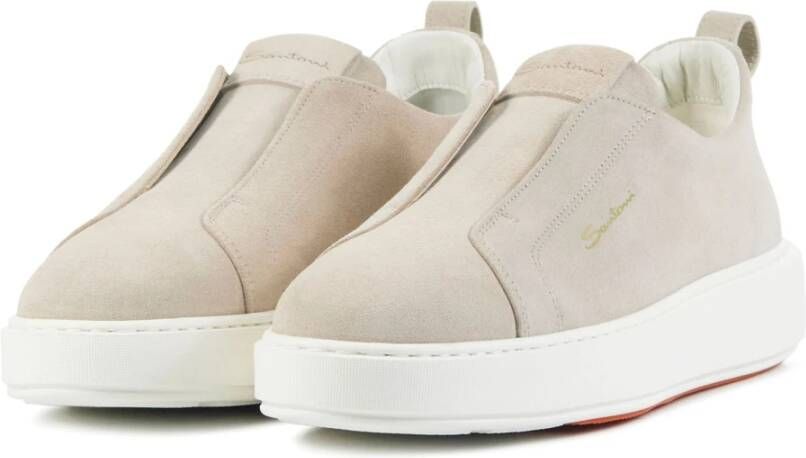 Santoni Zand Suede Sneakers Beige Dames