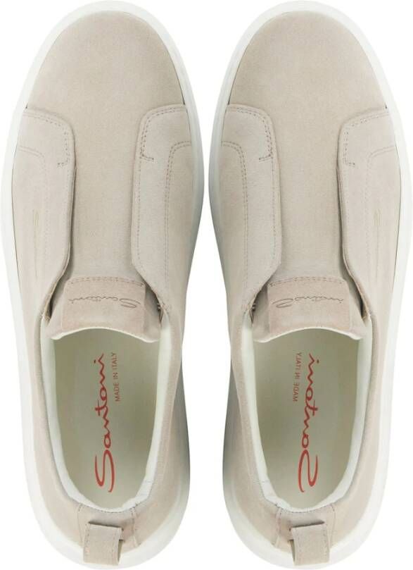 Santoni Zand Suede Sneakers Beige Dames