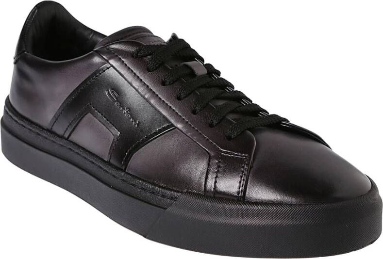 Santoni Zwarte Dbs3 Sneakers Zwart Heren