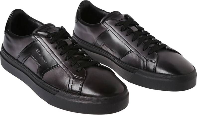 Santoni Zwarte Dbs3 Sneakers Zwart Heren