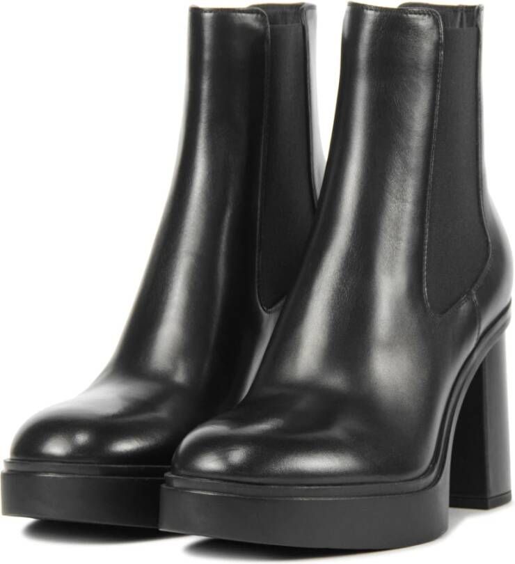 Santoni Zwarte Enkellaarsjes Black Dames