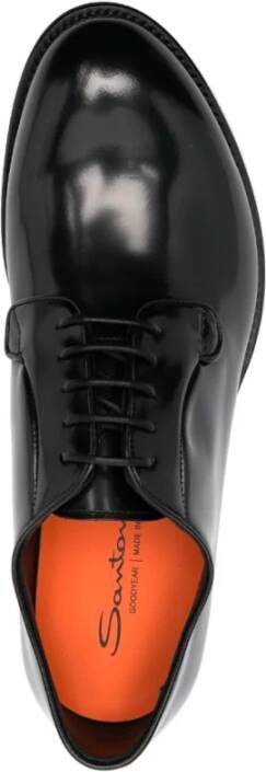 Santoni Zwarte Guillem Veterschoenen