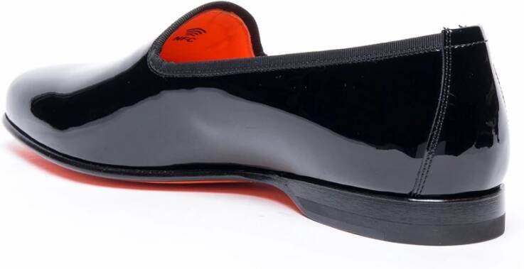 Santoni Zwarte Instapleren Schoenen