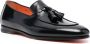 Santoni Zwarte geborsteld leren tassel loafers Black Heren - Thumbnail 3