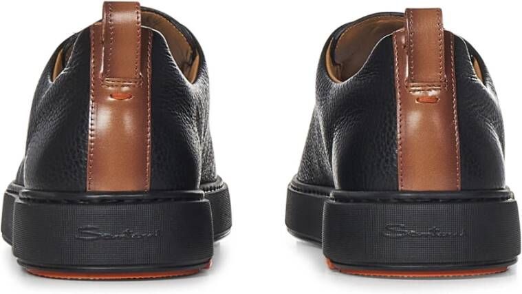 Santoni Zwarte Sneakers Luxe Comfort Stijl Black Heren