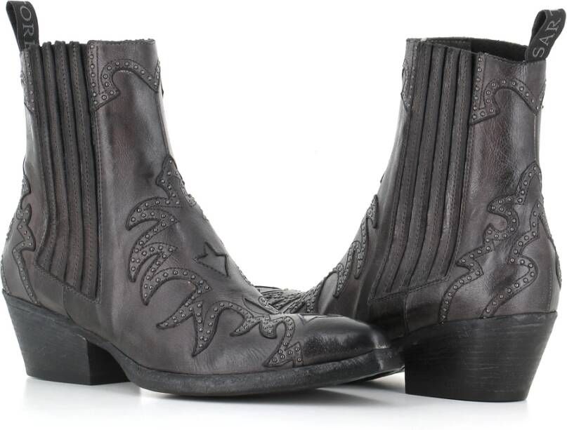 Sartore Vintage Antraciet Leren Laarzen Gray Dames
