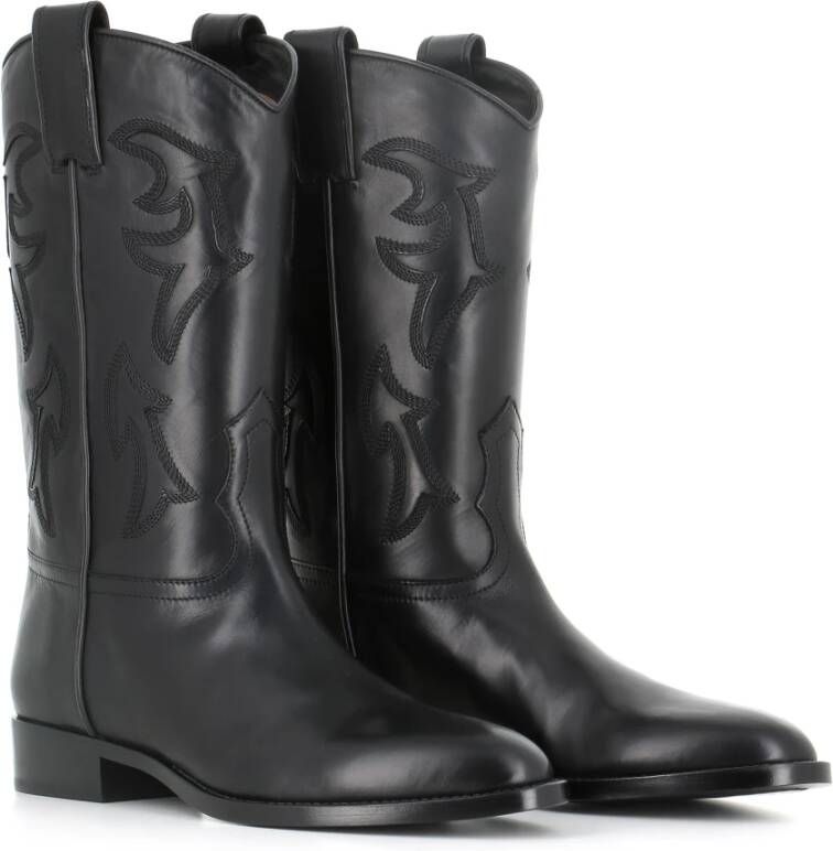 Sartore Vintage Zwarte Leren Laarzen Black Dames