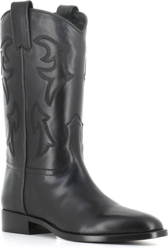 Sartore Vintage Zwarte Leren Laarzen Black Dames