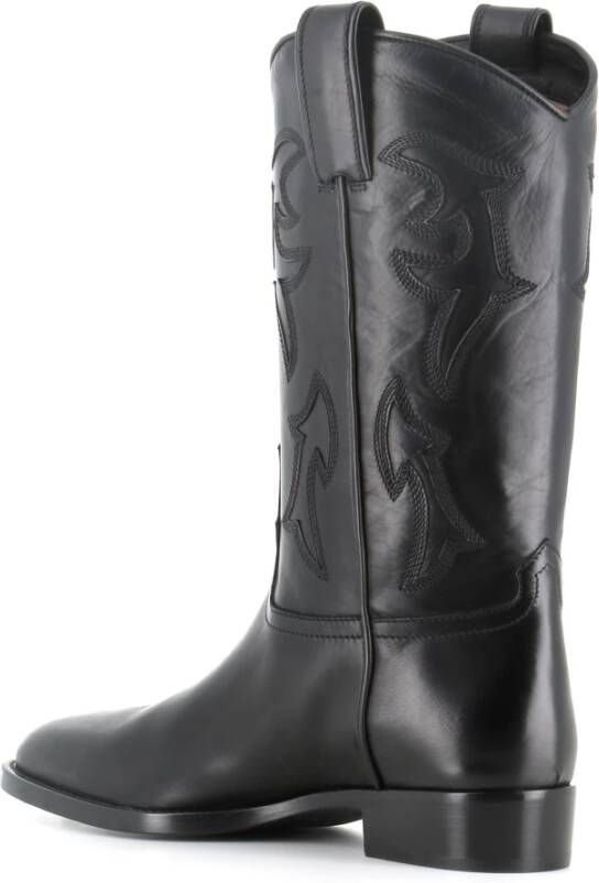 Sartore Vintage Zwarte Leren Laarzen Black Dames