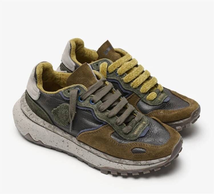 Satorisan Groene Leren Sneakers met Metta Love Zool Green Heren
