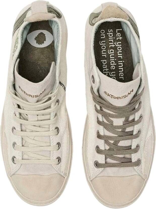 Satorisan Koto Mid Katoen Vintage Sneakers White Dames