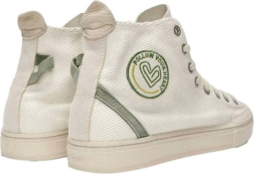 Satorisan Koto Mid Katoen Vintage Sneakers White Dames