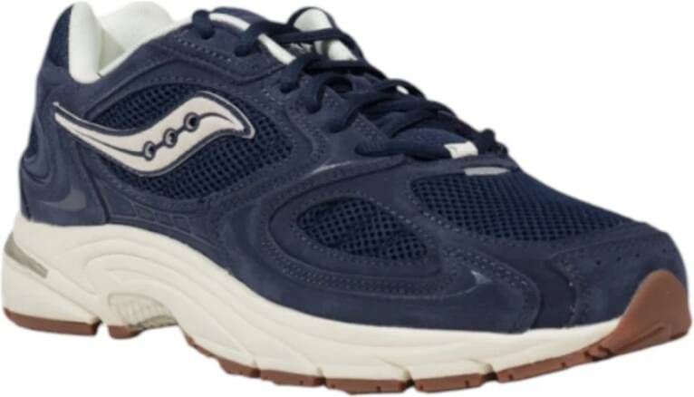 Saucony Blauwe Leren Sneakers met Rubberen Zool Blue Heren