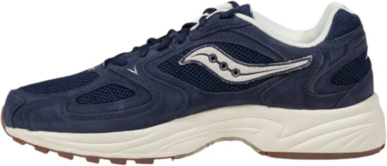 Saucony Blauwe Leren Sneakers met Rubberen Zool Blue Heren