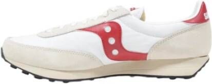 Saucony Casual Slip-On Sneakers van Leer en Stof White Heren