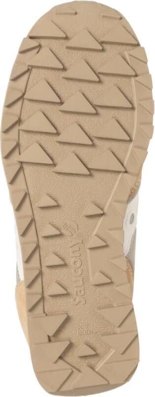 Saucony Eenvoudige Jazz Sneakers met Vetersluiting Beige Dames