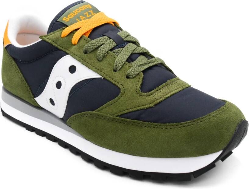 Saucony Groene Sneakers met Stoffen Voering en Rubberen Zool Groen Heren