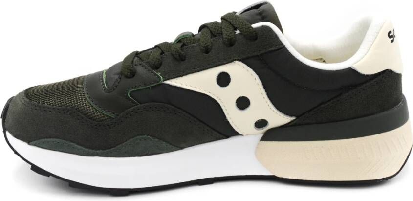 Saucony Groene Sneakers met Stoffen Voering en Rubberen Zool Groen Heren